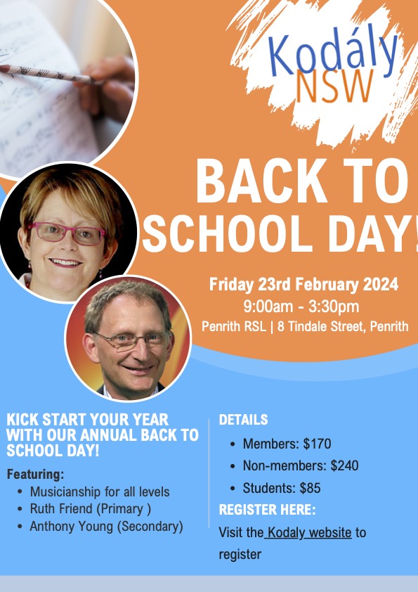 NSW Back to School Day Primary Kodály Australia